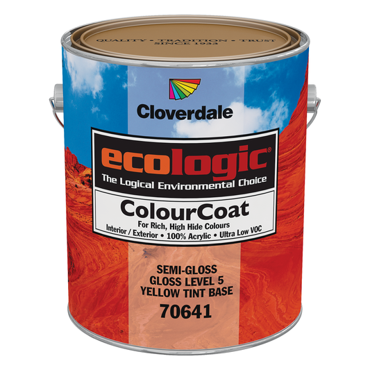 Peinture Intérieur/Extérieur 100% Acrylique ColourCoat EcoLogic 3.78L 70641 SEMI-LUSTRE
