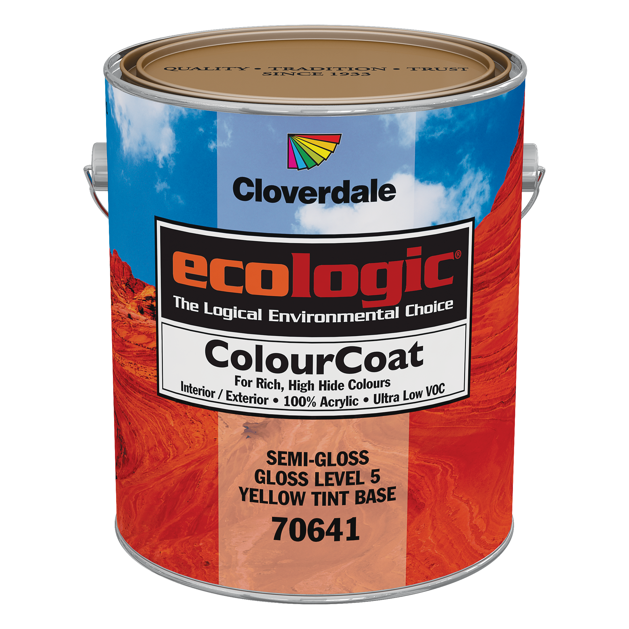 ColourCoat EcoLogic 100% Acrylic Interior/Exterior Paint 3.78L 70641 Semi-Gloss