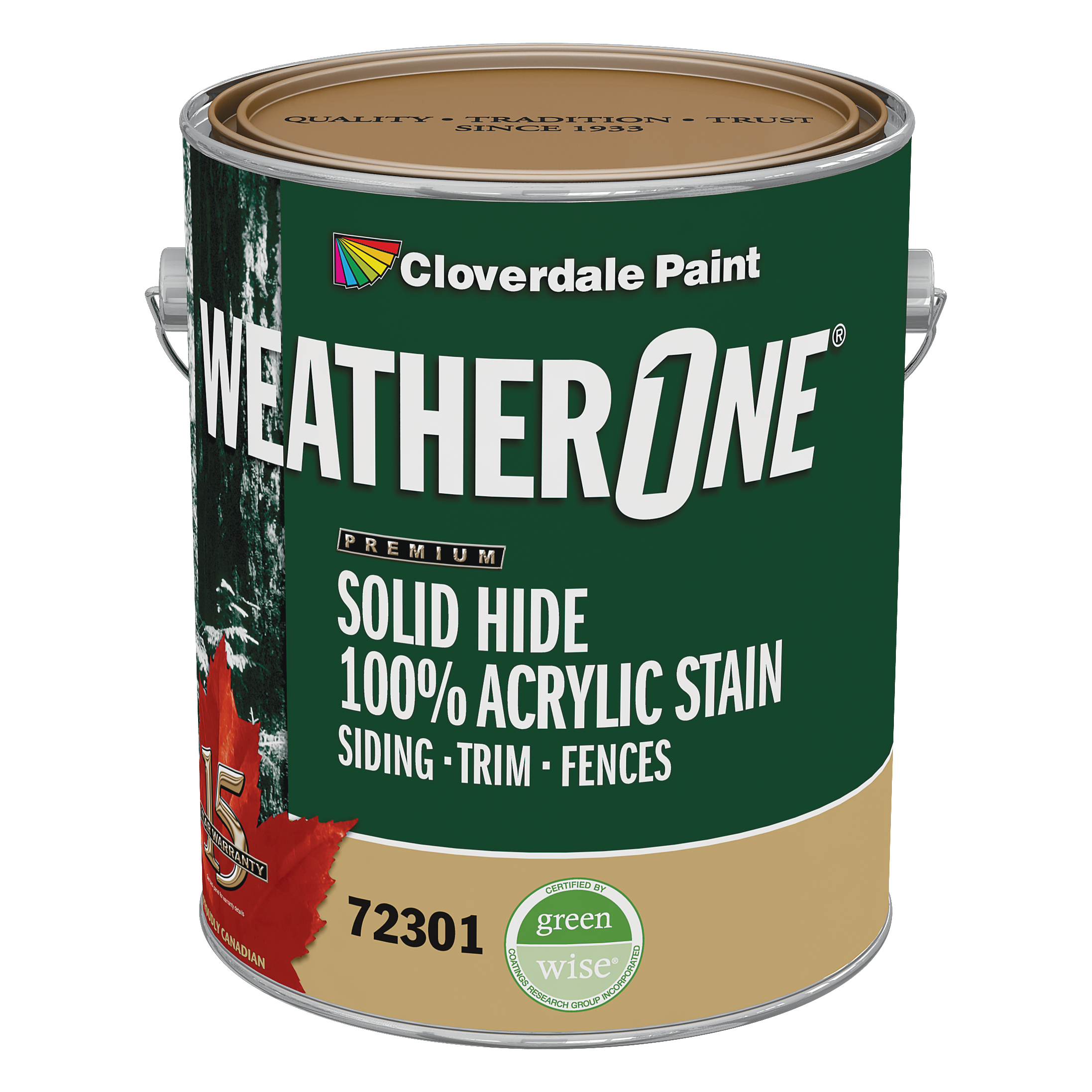 WeatherOne 100% Acrylic Outdoor Deck Stain 3.78 L 72303 Opaque