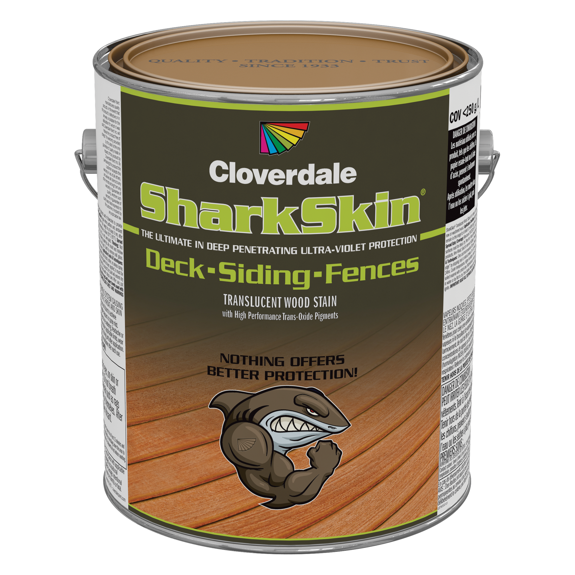 Teinture Extérieur à Patio 100% Acrylique SharkSkin 3.78L 72500 SEMI-TRANSPARENT