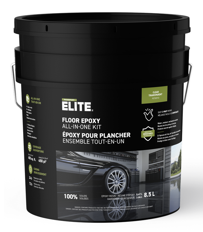 Époxy 100% Solide Pour Plancher Intérieur Avec FLOCONS EN VINYLE 8.5L (500pi2)