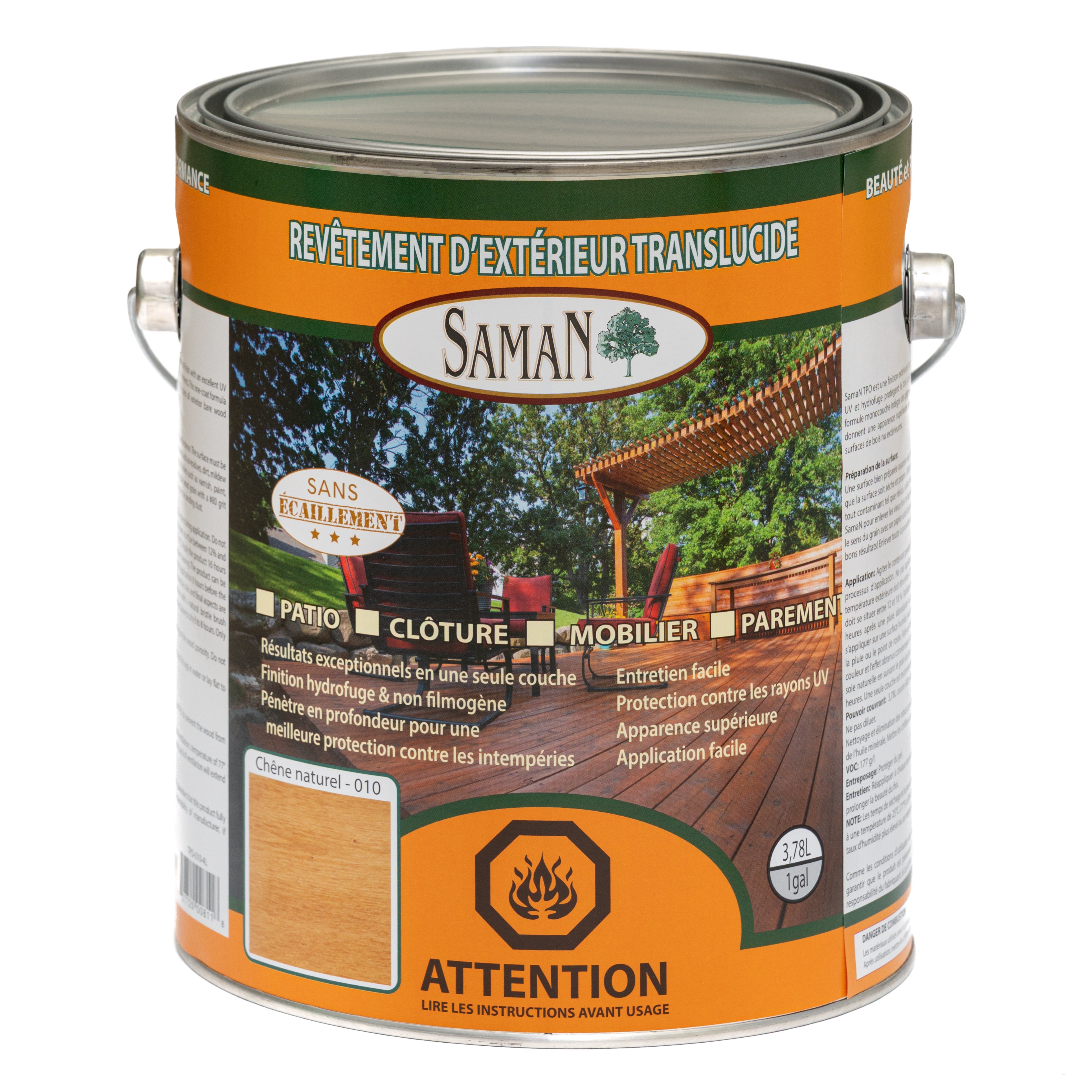Revêtement extérieur translucide à l'huile naturel SamaN - TPO