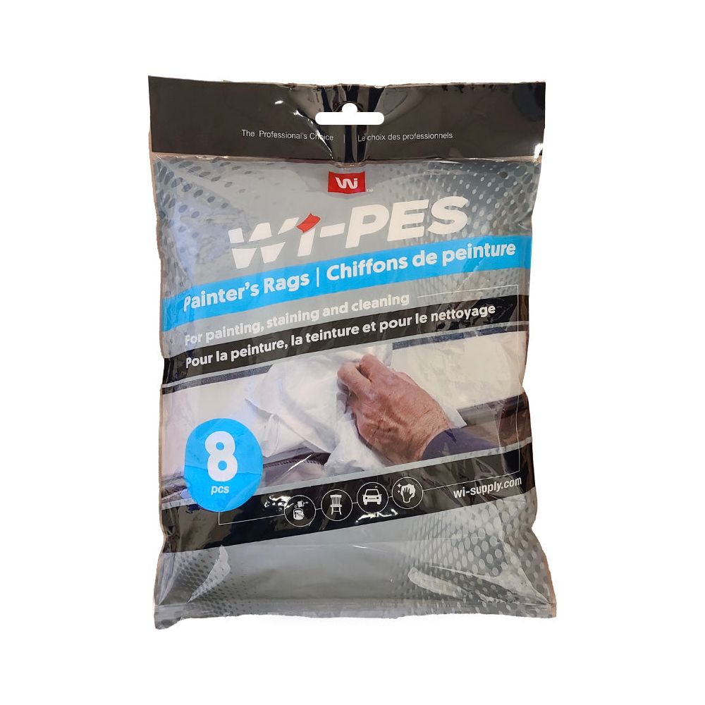 Wipeco rags in white cotton, 8 pieces