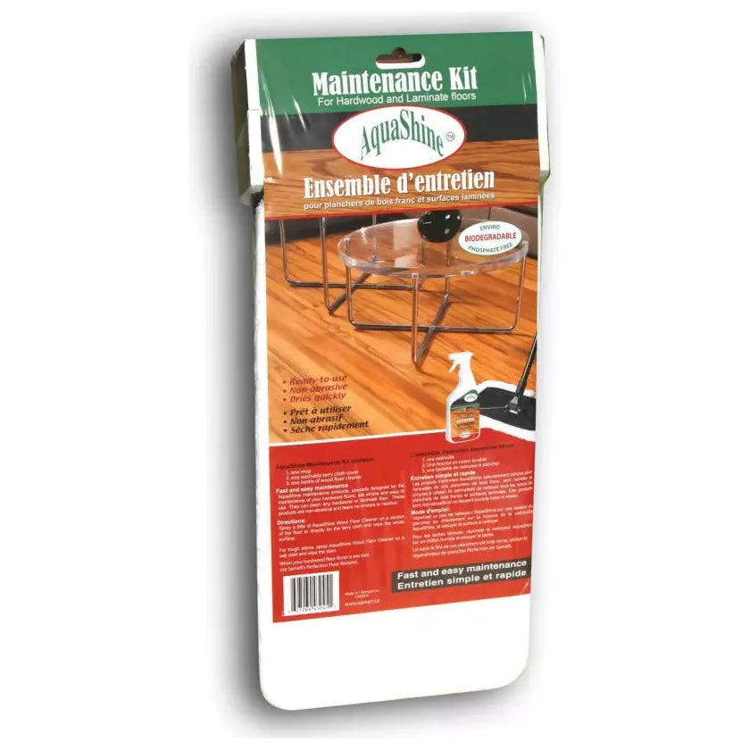 Ensemble d’entretien Aquashine Emballage sous-vide (inclus 800ml nettoyant à plancher)