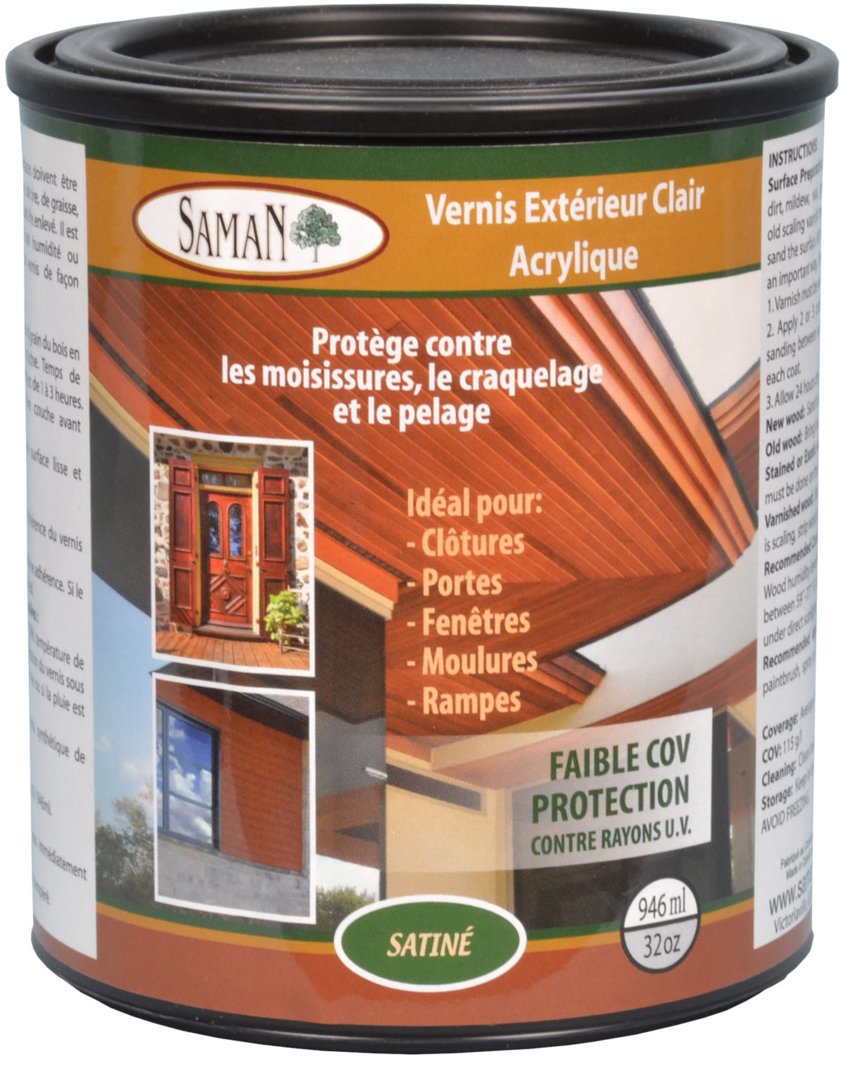 Vernis Extérieur à Base d'eau Clair Acrylique